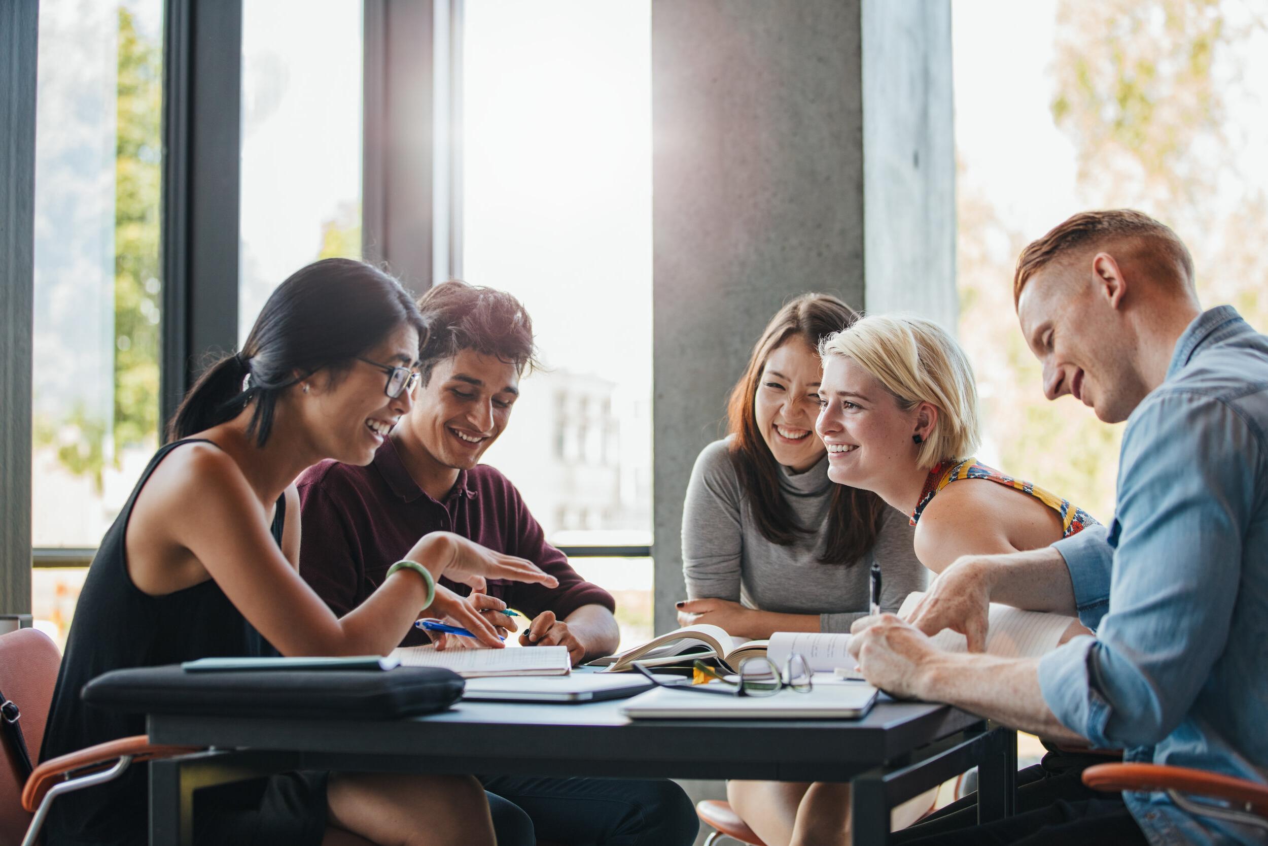 A group of student studying